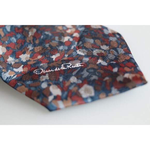 Oscar de la Renta Studio Men's Tie Abstract Painterly Print Multicolor 57”x4” N - Picture 4 of 9